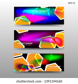 abstract hexagon background geometric with gradient color for banner,web,flyer,brochure - vector