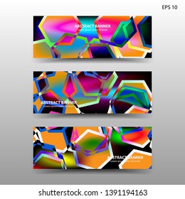 abstract hexagon background geometric with gradient color for banner,web,flyer,brochure - vector