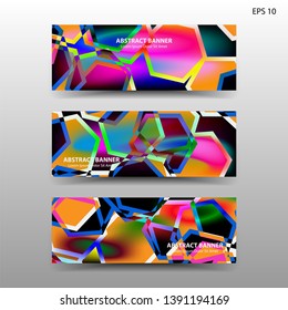 abstract hexagon background geometric with gradient color for banner,web,flyer,brochure - vector