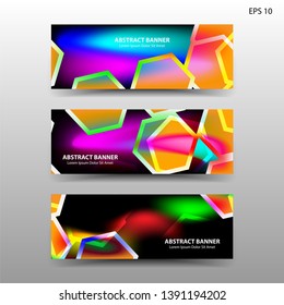 abstract hexagon background geometric with gradient color for banner,web,flyer,brochure - vector