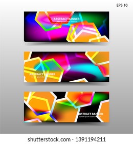 abstract hexagon background geometric with gradient color for banner,web,flyer,brochure - vector