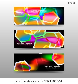 abstract hexagon background geometric with gradient color for banner,web,flyer,brochure - vector