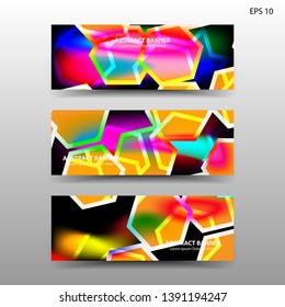 abstract hexagon background geometric with gradient color for banner,web,flyer,brochure - vector