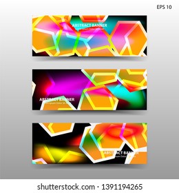 abstract hexagon background geometric with gradient color for banner,web,flyer,brochure - vector