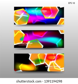 abstract hexagon background geometric with gradient color for banner,web,flyer,brochure - vector