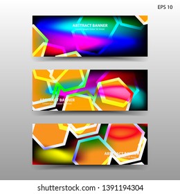 abstract hexagon background geometric with gradient color for banner,web,flyer,brochure - vector