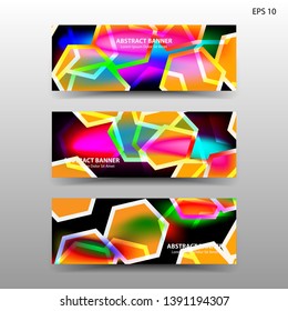 abstract hexagon background geometric with gradient color for banner,web,flyer,brochure - vector