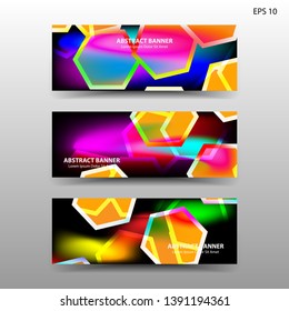 abstract hexagon background geometric with gradient color for banner,web,flyer,brochure - vector
