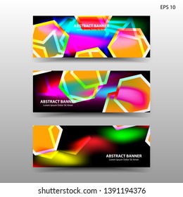 abstract hexagon background geometric with gradient color for banner,web,flyer,brochure - vector