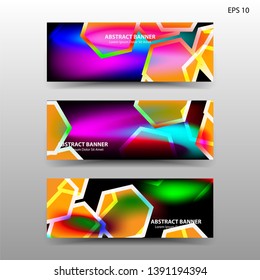 abstract hexagon background geometric with gradient color for banner,web,flyer,brochure - vector