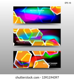 abstract hexagon background geometric with gradient color for banner,web,flyer,brochure - vector