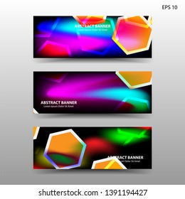 abstract hexagon background geometric with gradient color for banner,web,flyer,brochure - vector