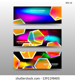 abstract hexagon background geometric with gradient color for banner,web,flyer,brochure - vector