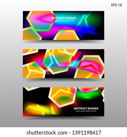 abstract hexagon background geometric with gradient color for banner,web,flyer,brochure - vector