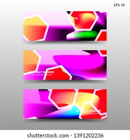 abstract hexagon background geometric with gradient color for banner,web,flyer,brochure - vector