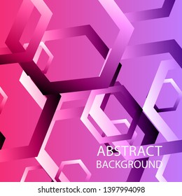 Abstract hexagon background with gradient color . Technology polygonal design . Vector 