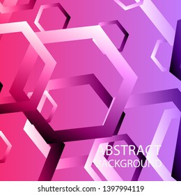 Abstract hexagon background with gradient color . Technology polygonal design . Vector 