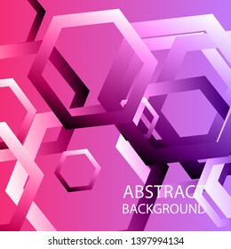 Abstract hexagon background with gradient color . Technology polygonal design . Vector 