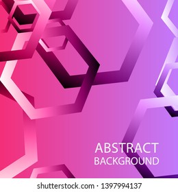 Abstract hexagon background with gradient color . Technology polygonal design . Vector 