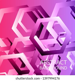 Abstract hexagon background with gradient color . Technology polygonal design . Vector 