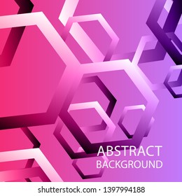 Abstract hexagon background with gradient color . Technology polygonal design . Vector 