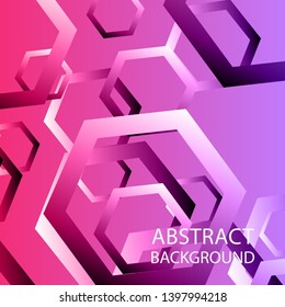 Abstract hexagon background with gradient color . Technology polygonal design . Vector 