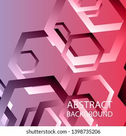 Abstract hexagon background with gradient color . Technology polygonal design . Vector 