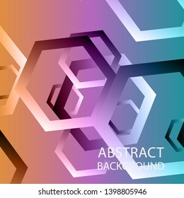 Abstract hexagon background with gradient color . Technology polygonal design . Vector 
