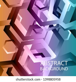 Abstract hexagon background with gradient color . Technology polygonal design . Vector 