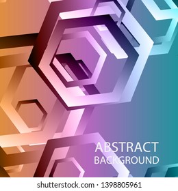 Abstract hexagon background with gradient color . Technology polygonal design . Vector 
