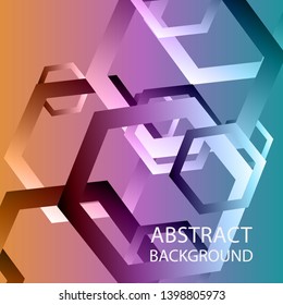 Abstract hexagon background with gradient color . Technology polygonal design . Vector 