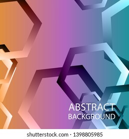 Abstract hexagon background with gradient color . Technology polygonal design . Vector 