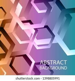 Abstract hexagon background with gradient color . Technology polygonal design . Vector 