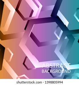 Abstract hexagon background with gradient color . Technology polygonal design . Vector 