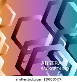 Abstract hexagon background with gradient color . Technology polygonal design . Vector 