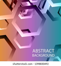 Abstract hexagon background with gradient color . Technology polygonal design . Vector 