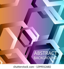 Abstract hexagon background with gradient color . Technology polygonal design . Vector 