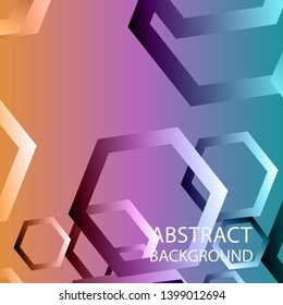 Abstract hexagon background with gradient color . Technology polygonal design . Vector 