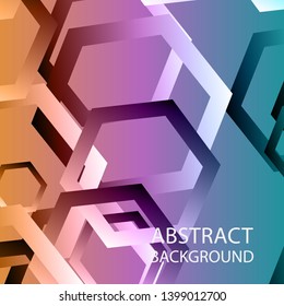 Abstract hexagon background with gradient color . Technology polygonal design . Vector 