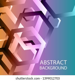Abstract hexagon background with gradient color . Technology polygonal design . Vector 