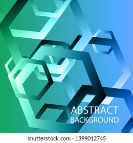Abstract hexagon background with gradient color . Technology polygonal design . Vector 