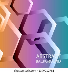 Abstract hexagon background with gradient color . Technology polygonal design . Vector 