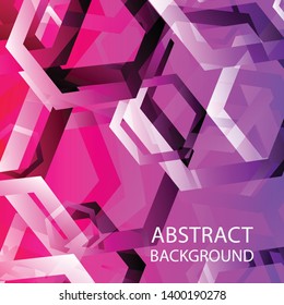 Abstract hexagon background with gradient color . Technology polygonal design . Vector 