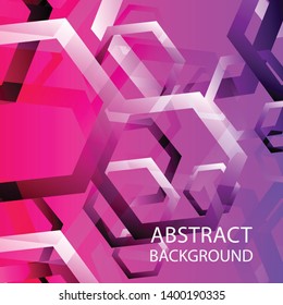 Abstract hexagon background with gradient color . Technology polygonal design . Vector 