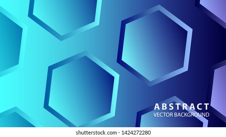 Abstract hexagon background with gradient color . Technology polygonal design . Vector 