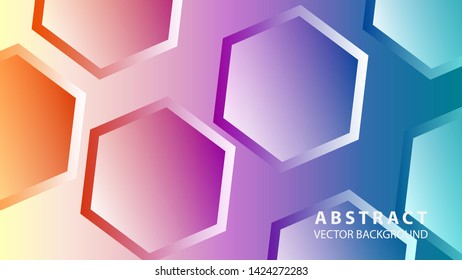 Abstract hexagon background with gradient color . Technology polygonal design . Vector 