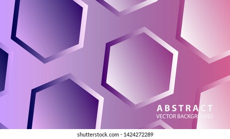 Abstract hexagon background with gradient color . Technology polygonal design . Vector 