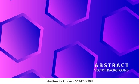 Abstract hexagon background with gradient color . Technology polygonal design . Vector 