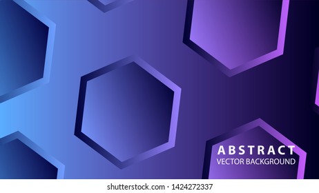 Abstract hexagon background with gradient color . Technology polygonal design . Vector 