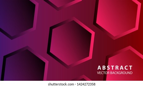 Abstract hexagon background with gradient color . Technology polygonal design . Vector 